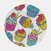 Neon Cakes: Pop Art Pattern. Ornament Aus Glas (Rückseite)
