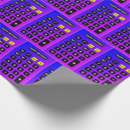 Neon Calulator Birthday Geschenkpapier (Ecke)