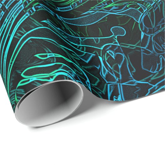 Neon Camouflage Dunkle Camouflage Textur Muster Geschenkpapier (Rolleneckpunkt)