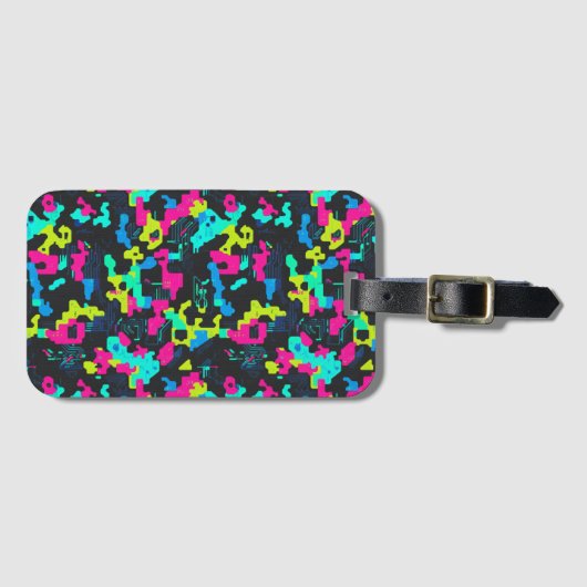 Neon Camouflage Pattern Gepäckanhänger (Vorderseite (Horizontal))