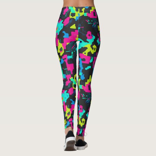 Neon Camouflage Pattern Leggings (Rückseite)