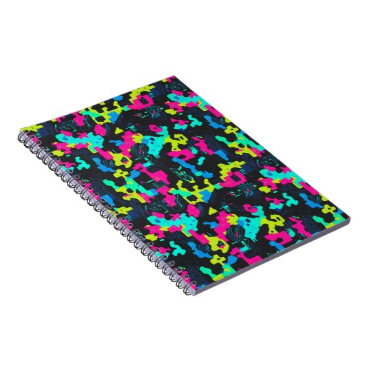 Neon Camouflage Pattern Notizblock (Rechte Seite)