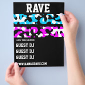 Neon Camouflage Stripes Custom Rave Flyer (Hand)