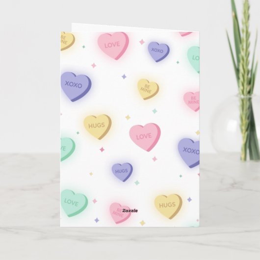 Neon Candy Heart Messages Conversle Sparkle Karte (Rückseite)