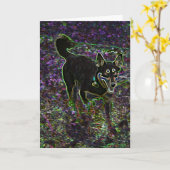 Neon Canine Birthday Karte (Gelbe Blume)