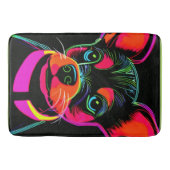 Neon Canine Puppy Art Badematte (Vorderseite)