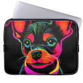 Neon Canine Puppy Art Laptopschutzhülle (Vorderseite)