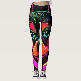 Neon Canine Puppy Art Leggings