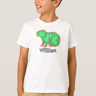Neon Capybara Kinder T-Shirt – Süßes farbenfrohes