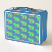 Neon Capybara Metall Brotdose (Rückseite)