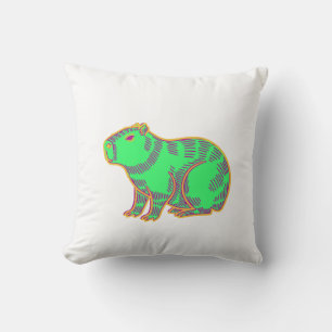 Neon Capybara – Süßes farbenfrohes Tier Kissen