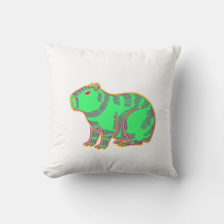 Neon Capybara – Süßes farbenfrohes Tier Kissen