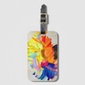 Neon Carnation Aquarell Blume Gepäckanhänger (Vorderseite Vertikal)