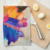 Neon Carnation Aquarell Blume Geschirrtuch (Viertel Falte)