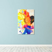 Neon Carnation Aquarell Blume Leinwanddruck (Insitu (Holzboden))