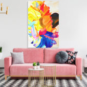Neon Carnation Aquarell Blume Leinwanddruck (Insitu (Wohnzimmer))
