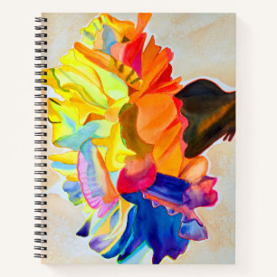 Neon Carnation Aquarell Blume Notizblock