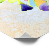 Neon Carnation Aquarell Blume Poster (Ecke)