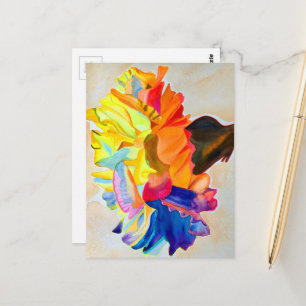 Neon Carnation Aquarell Blume Postkarte