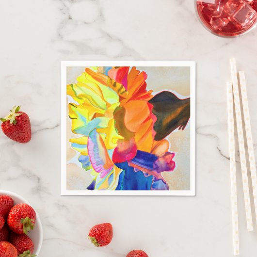 Neon Carnation Aquarell Blume Serviette (Beispiel)