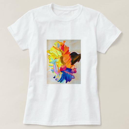 Neon Carnation Aquarell Blume T-Shirt (Design vorne)