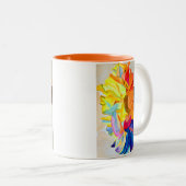 Neon Carnation Aquarell Blume Zweifarbige Tasse (VorderseiteRechts)