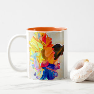 Neon Carnation Aquarell Blume Zweifarbige Tasse