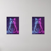 **Neon Cat Design – Glowing Futuristic Feline Art* Bilderwand Sets (Vorderseite)