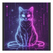 **Neon Cat Design – Glowing Futuristic Feline Art* Fotodruck (Vorne)
