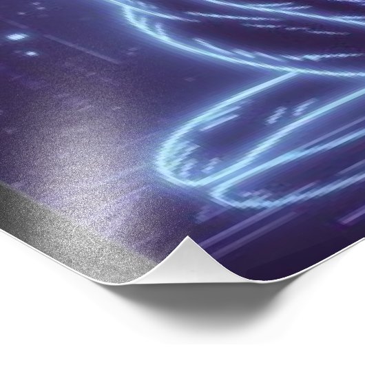 **Neon Cat Design – Glowing Futuristic Feline Art* Fotodruck (Ecke)