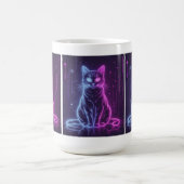 **Neon Cat Design – Glowing Futuristic Feline Art* Kaffeetasse (Mittel)