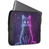 **Neon Cat Design – Glowing Futuristic Feline Art* Laptopschutzhülle (Vorne Rechts)
