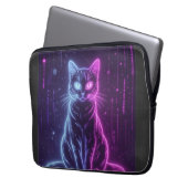 **Neon Cat Design – Glowing Futuristic Feline Art* Laptopschutzhülle (Vorderseite Links)