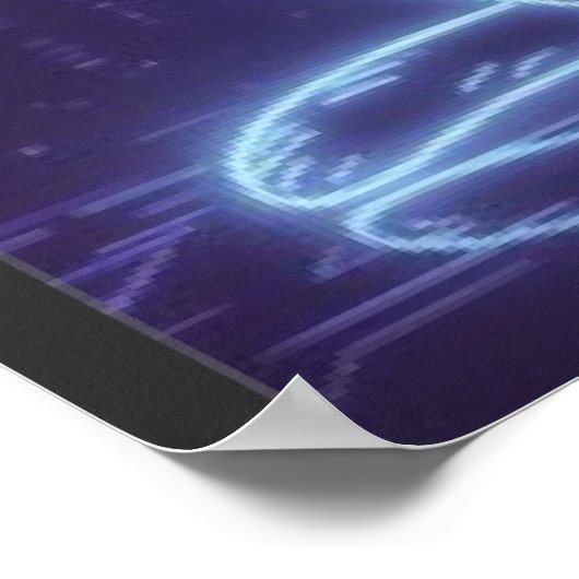 **Neon Cat Design – Glowing Futuristic Feline Art* Poster (Ecke)