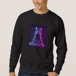 **Neon Cat Design – Glowing Futuristic Feline Art* Sweatshirt