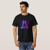 **Neon Cat Design – Glowing Futuristic Feline Art* T-Shirt (Vorne ganz)