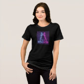**Neon Cat Design – Glowing Futuristic Feline Art* Tri-Blend Shirt (Vorderseite voll)