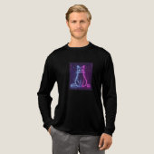 **Neon Cat Design – Glowing Futuristic Feline Art* Tri-Blend Shirt (Volle Vorderseite)