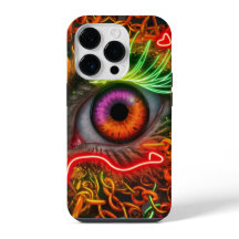 Neon Cat Eye Artwork: Lebhafte Farben, Muster