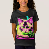 Neon Cat Feline Fiesta Teen Girl Birthday T-Shirt (Vorderseite)