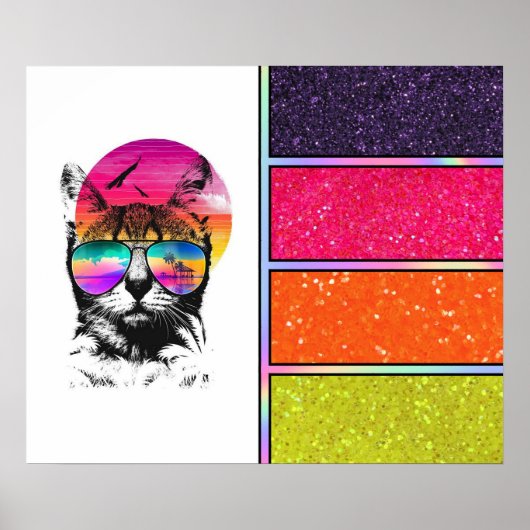 Neon Cat | IMITATE GLITZER Poster (Vorne)