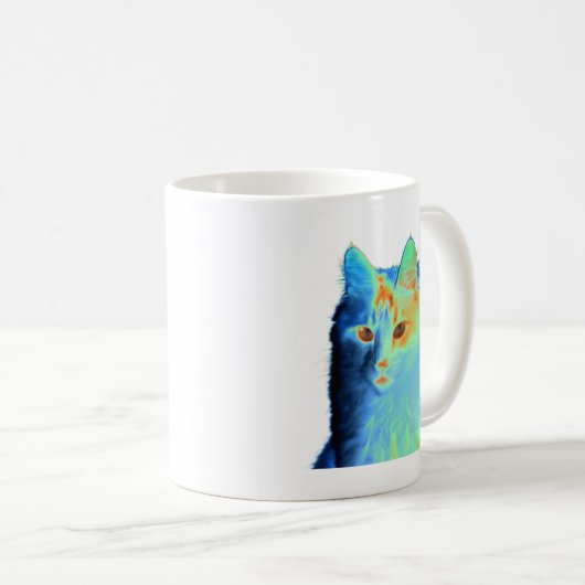 Neon Cat Kaffeetasse (VorderseiteRechts)