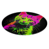 Neon Cat Portrait Schneidebrett (Ecke)