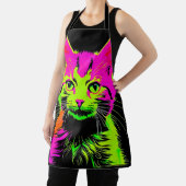 Neon Cat Portrait Schürze (InSitu)
