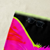 Neon Cat Portrait Strandtuch (Beispiel)