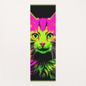 Neon Cat Portrait Yogamatte (Vorderseite)