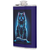 Neon Cat Vivid Background-97948 Flachmann (Links)