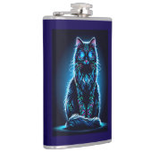 Neon Cat Vivid Background-97948 Flachmann (Rechts)