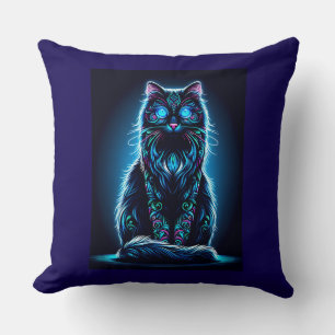 Neon Cat Vivid Background-97948 Kissen