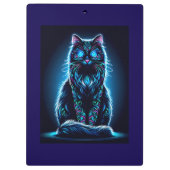 Neon Cat Vivid Background-97948 Klemmbrett (Rückseite)